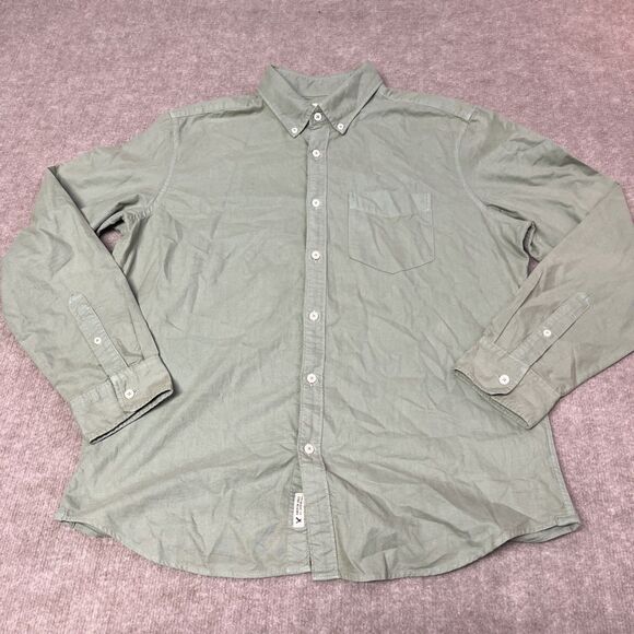 American Eagle Mens Large L LG Sage Button Down Casual‎ Preppy Comfort Shirt - Picture 1 of 7